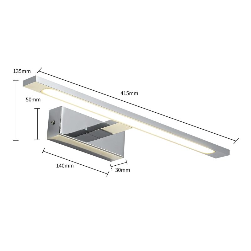 Aplica crom 41 cm IP44 LED CCT, iluminat de perete, Isla Light Prestige