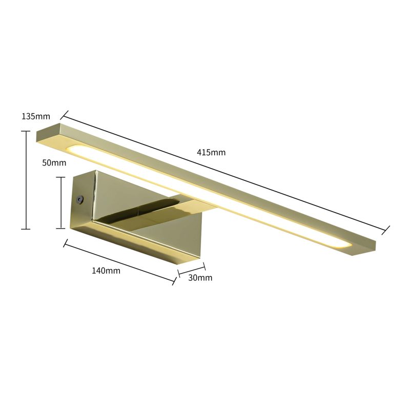 Aplica aurie 41 cm IP44 LED CCT, iluminat perete, Isla Light Prestige