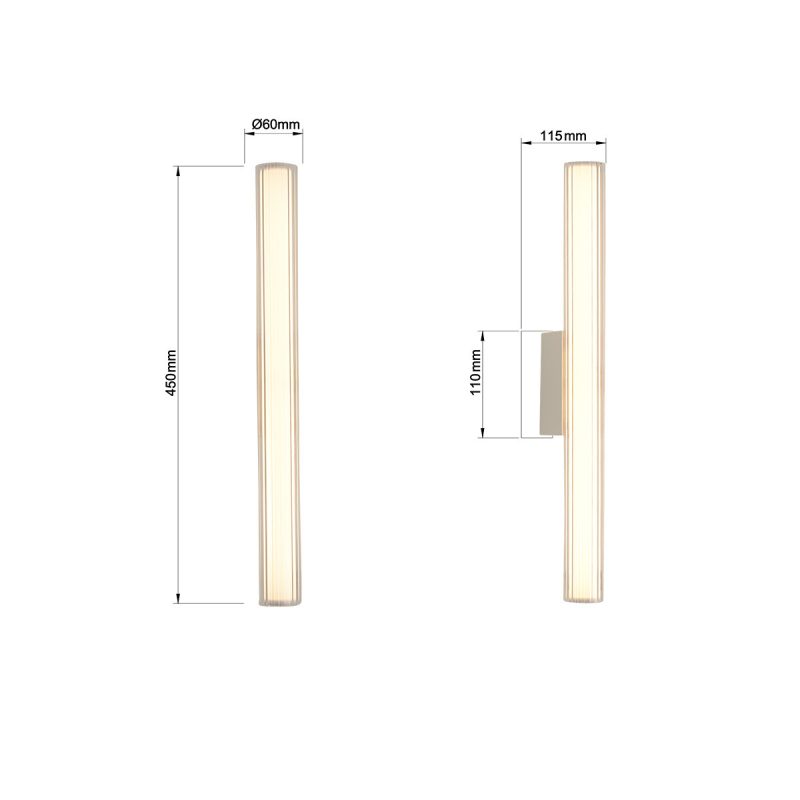 Aplica crom 45 cm LED CCT, iluminat baie, Linea Light Prestige