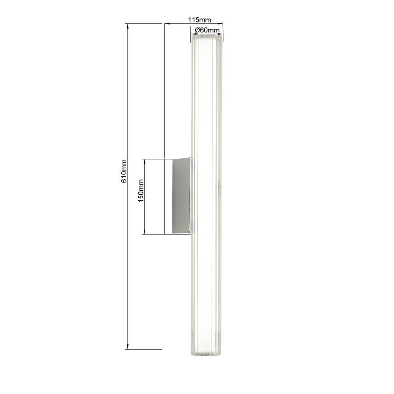 Aplica crom 61 cm LED CCT, iluminat baie, Linea Light Prestige