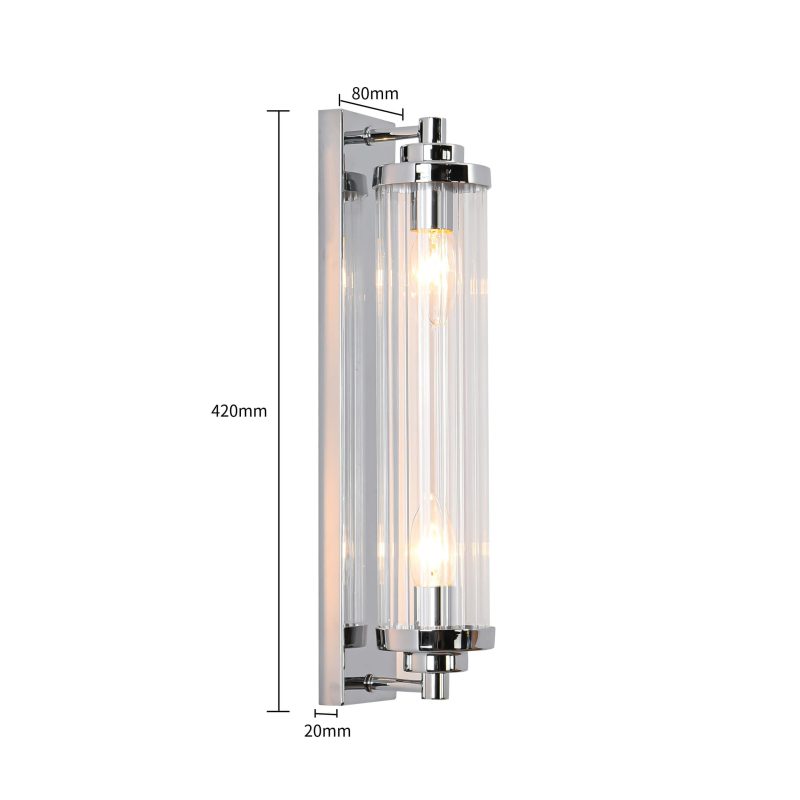 Aplica de perete crom 2xE14, stil clasic, Lorenzo Light Prestige