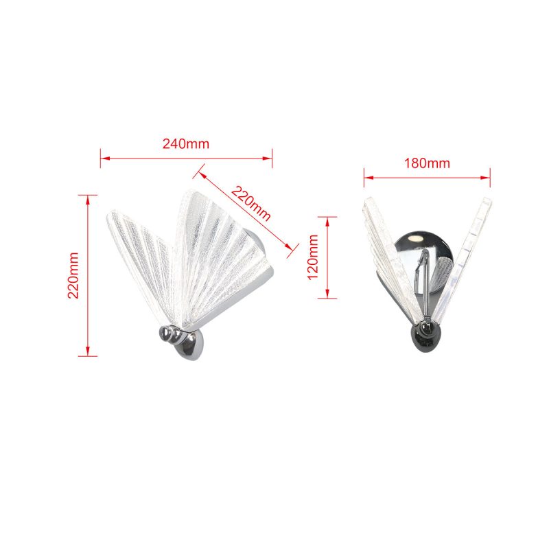 Aplica argintie LED CCT, design elegant, Mariposa Light Prestige