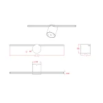 Aplica crom LED 3000K, slim 40cm, Modern Slim Light Prestige