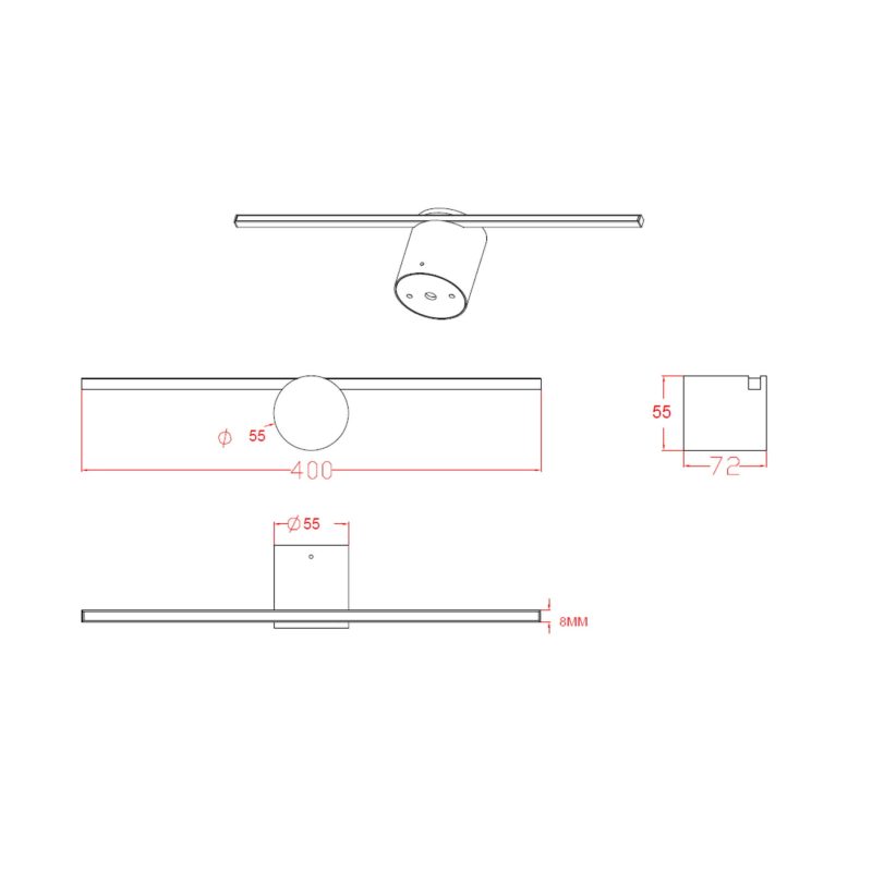 Aplica crom LED 3000K, slim 40cm, Modern Slim Light Prestige - imagine 7