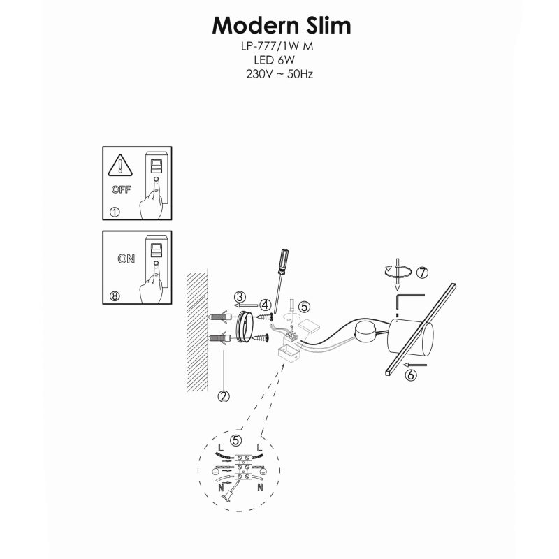 Aplica crom LED 3000K, slim 40cm, Modern Slim Light Prestige - imagine 8