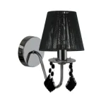 Aplica de perete neagră cu cristale Mona 1xE14, 24cm, Light Prestige LP-5005