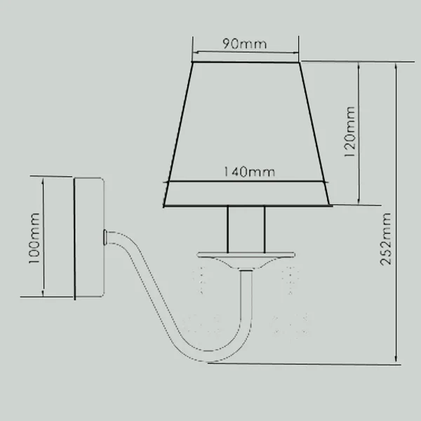 Aplica Mona neagră 1xE14 Light Prestige