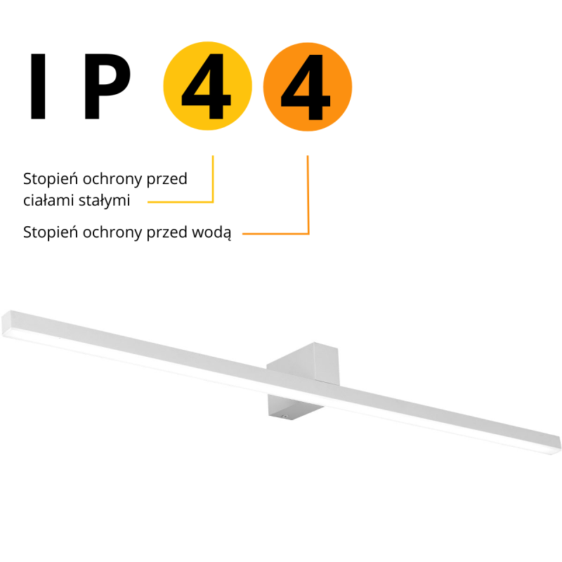 Aplica albă 90 cm IP44 LED 4000K, iluminat oglindă, Nevada Light Prestige