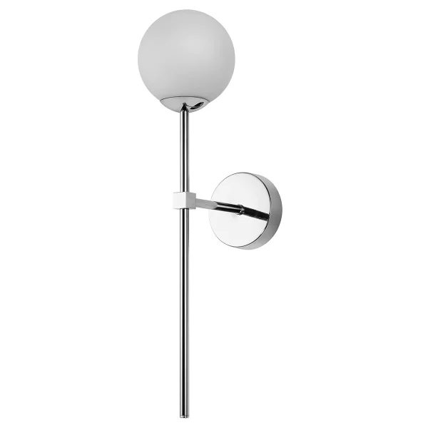 Aplica cromată IP44 baie cu abajur sferic mat, Piruleta Light Prestige, 49x20x20 cm