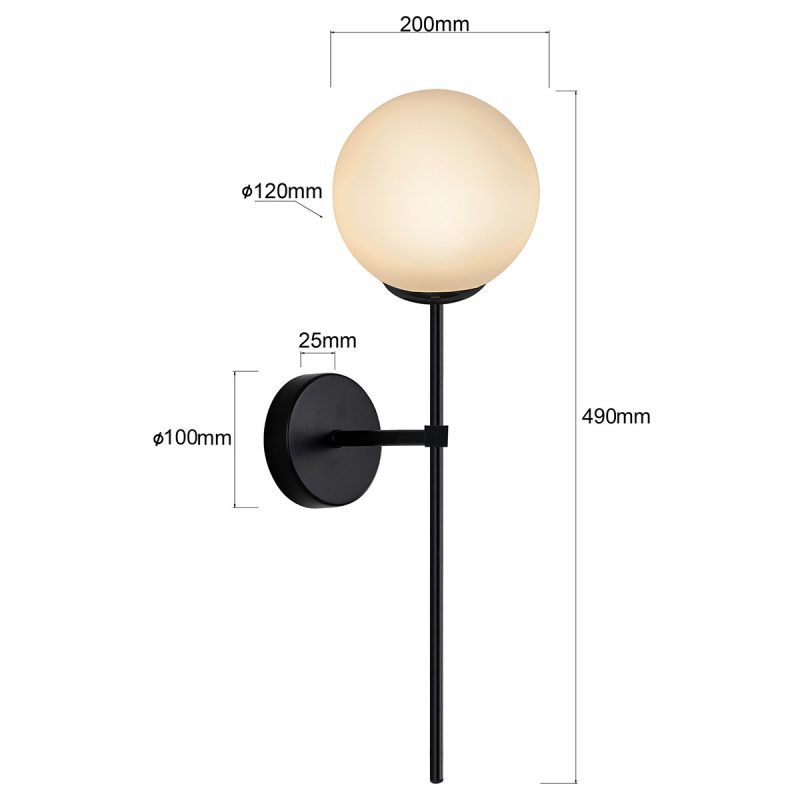 Aplica neagră IP44 1xG9, iluminat baie, Piruleta Light Prestige - imagine 4