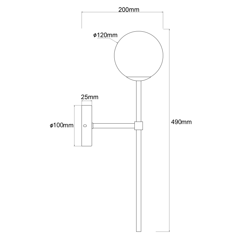 Aplica neagră IP44 1xG9, iluminat baie, Piruleta Light Prestige - imagine 5