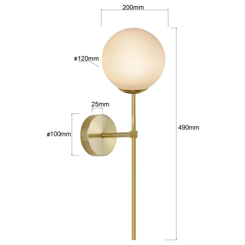 Aplica aurie IP44 1xG9, iluminat baie, Piruleta Light Prestige