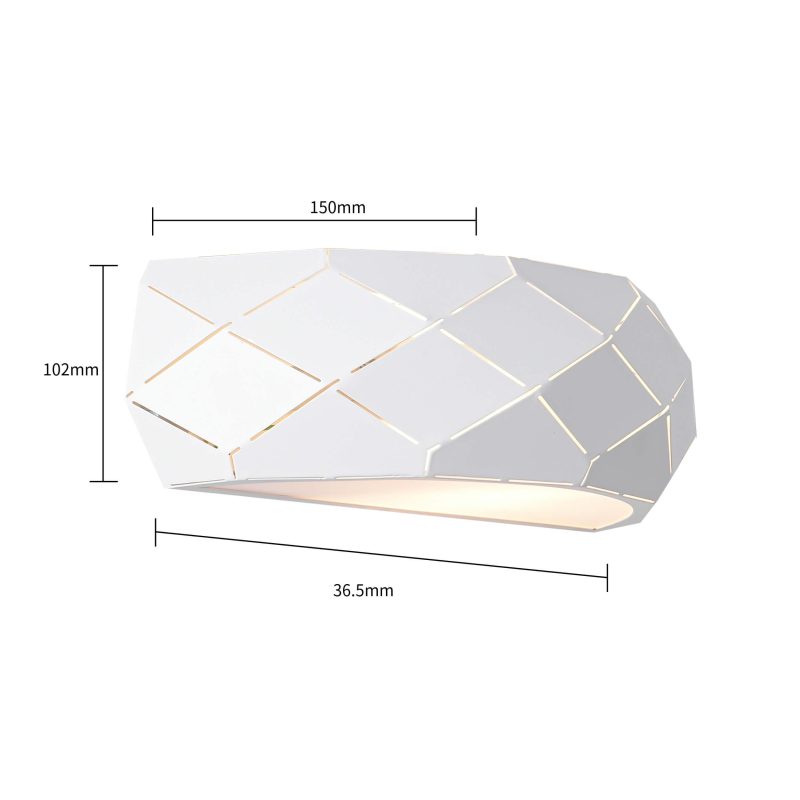Aplica albă de perete 1xE27, design simplu, Reus Light Prestige