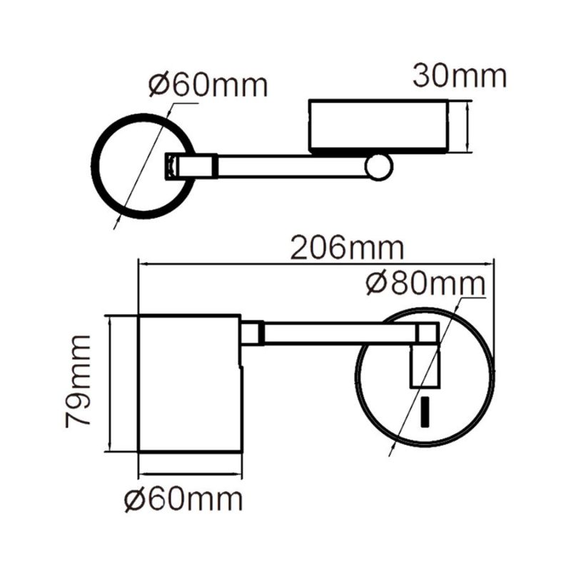 Aplica cu braț albă 1xGU10, iluminat direcțional, Snow Light Prestige - imagine 8