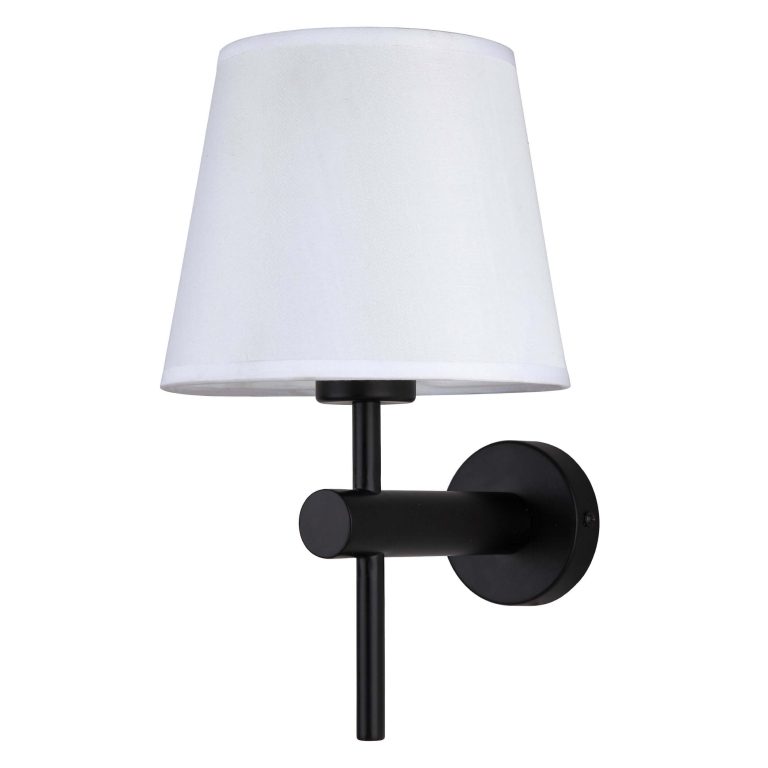 Aplică de perete neagră cu abajur alb, E27, Tivoli Light Prestige