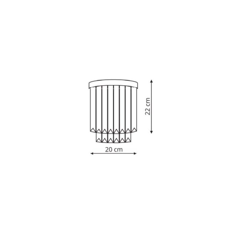 Aplica argintie 1xE14, iluminat perete, Vetro Light Prestige