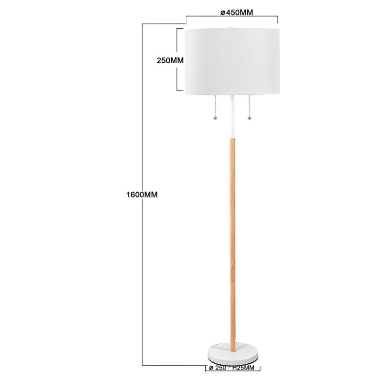 Lampă de podea albă 2xE27, iluminat decorativ, Fogo Light Prestige