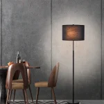 Lampă de podea neagră 2xE27, iluminat decorativ, Fogo Light Prestige