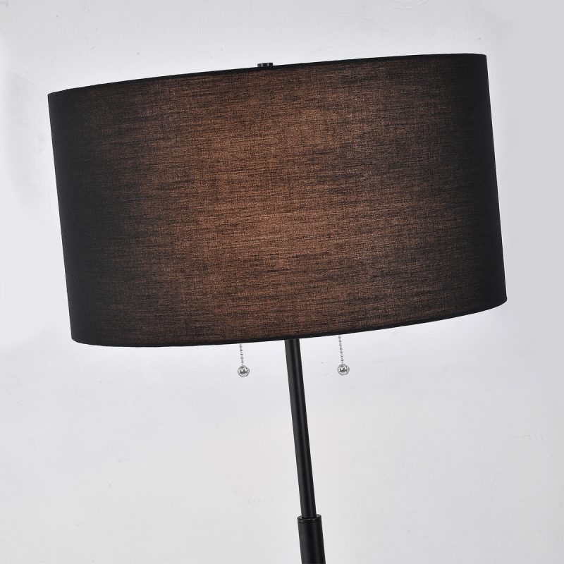 Lampă de podea neagră 2xE27, iluminat decorativ, Fogo Light Prestige - imagine 6