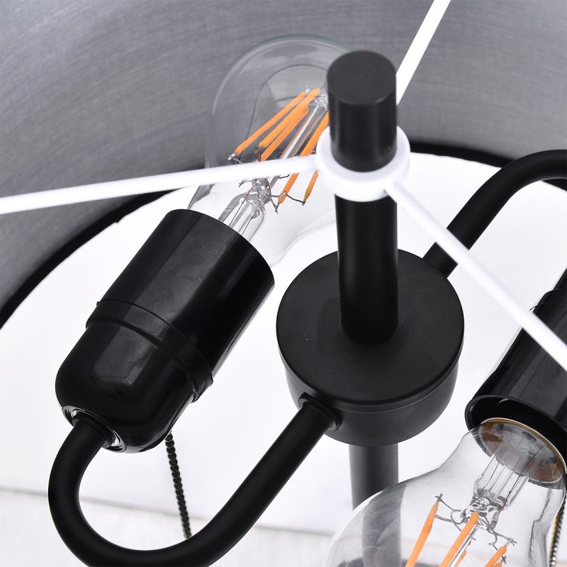 Lampă de podea neagră 2xE27, iluminat decorativ, Fogo Light Prestige - imagine 7
