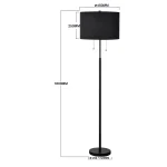 Lampă de podea neagră 2xE27, iluminat decorativ, Fogo Light Prestige