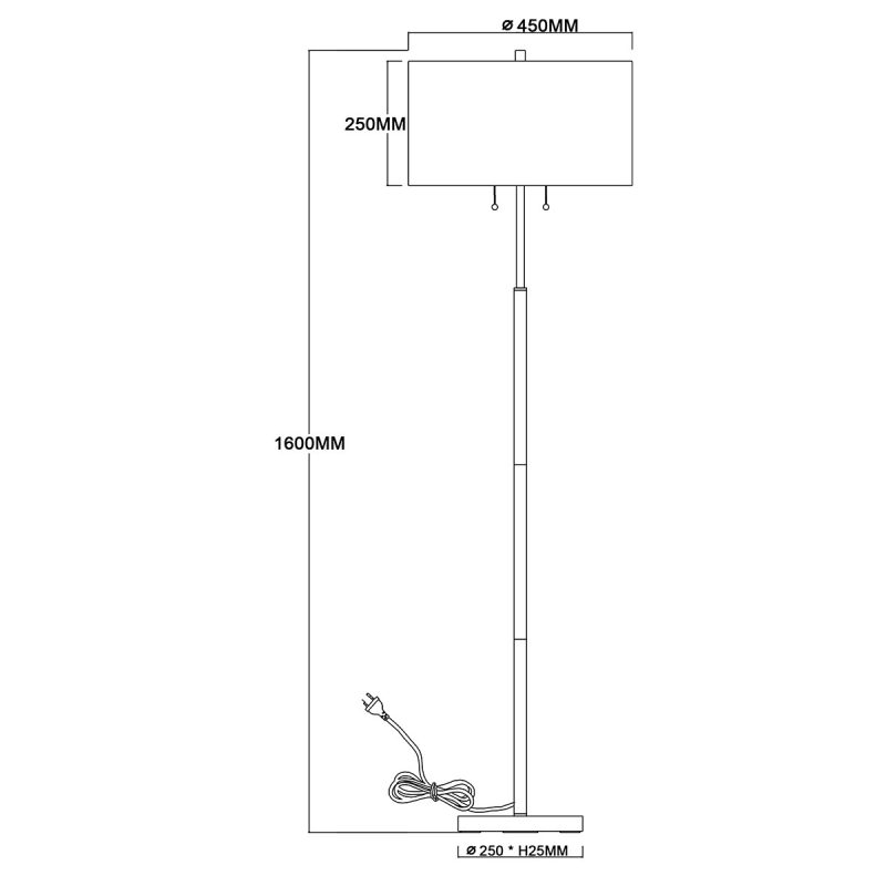 Lampă de podea neagră 2xE27, iluminat decorativ, Fogo Light Prestige - imagine 9