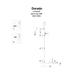 Lampă de podea neagră 3xE14, iluminat vertical, Dorado Light Prestige