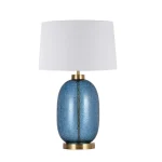 Lampă de masă albastră 1xE27, design minimalist, Amur Light Prestige
