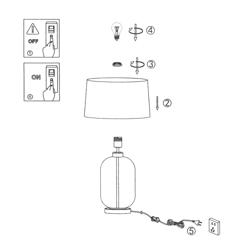 Lampă de masă albastră 1xE27, design minimalist, Amur Light Prestige - imagine 6