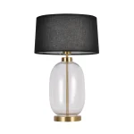 Lampă de masă negru-transparentă 1xE27
