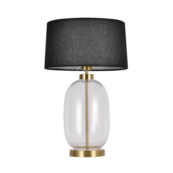 Lampă de masă negru-transparentă 1xE27