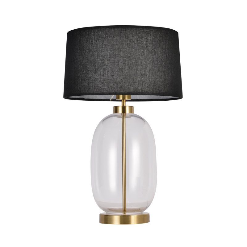 Lampă de masă negru-transparentă 1xE27