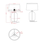 Lampă de masă negru-transparentă 1xE27, stil modern, Amur Light Prestige