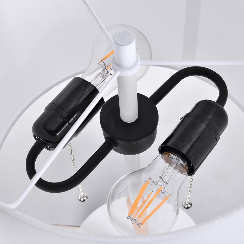 Lampă de masă albă 2xE27, stil clasic, Fogo Light Prestige - imagine 6