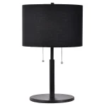 Lampă de masă neagră 2xE27, stil clasic, Fogo Light Prestige
