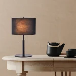 Lampă de masă neagră 2xE27, stil clasic, Fogo Light Prestige