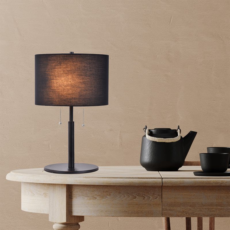 Lampă de masă neagră 2xE27, stil clasic, Fogo Light Prestige
