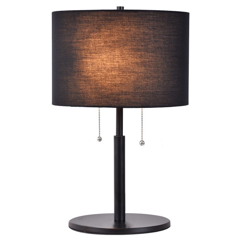 Lampă de masă neagră 2xE27, stil clasic, Fogo Light Prestige