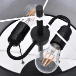 Lampă de masă neagră 2xE27, stil clasic, Fogo Light Prestige