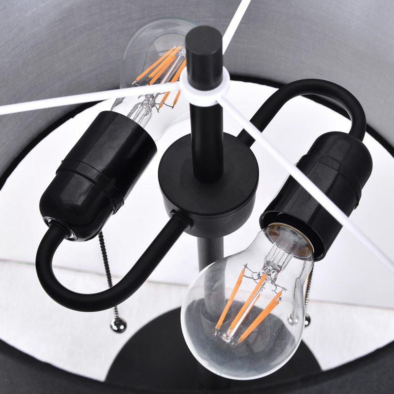 Lampă de masă neagră 2xE27, stil clasic, Fogo Light Prestige