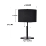 Lampă de masă neagră 2xE27, stil clasic, Fogo Light Prestige