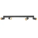 Plafonieră neagră 4xE27, design modular, Perugia Light Prestige
