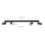 Plafonieră neagră 4xE27, design modular, Perugia Light Prestige