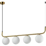 Lampă suspendată cu design auriu, 4 brațe E14, Alisa Light Prestige