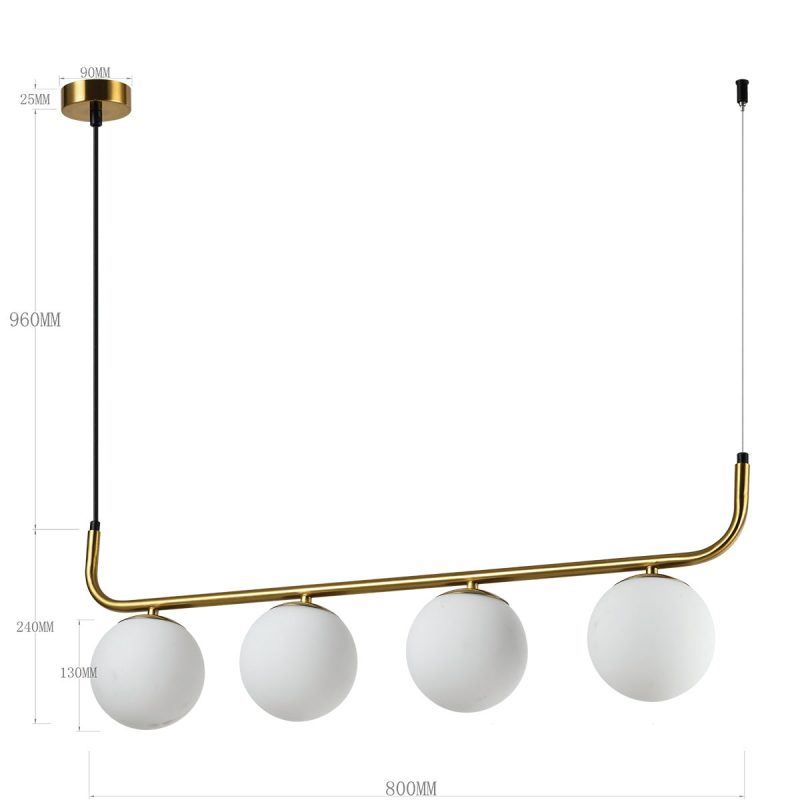 Lampă suspendată aurie 4xE14, iluminat elegant, Alisa Light Prestige - imagine 8