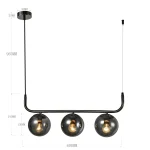 Lampă suspendată grafit 3xE14, iluminat elegant, Alisa Light Prestige