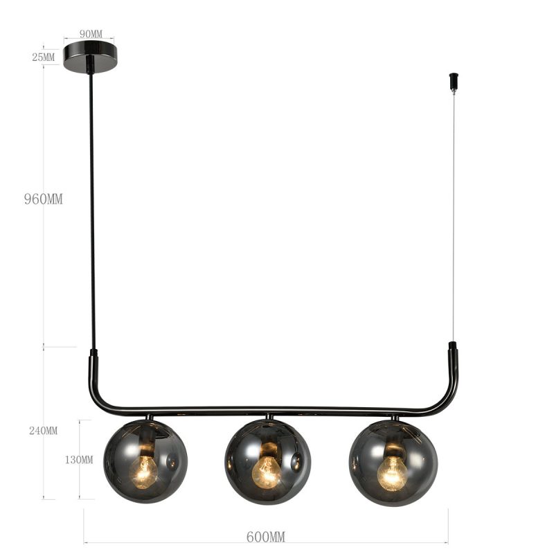 Lampă suspendată grafit 3xE14, iluminat elegant, Alisa Light Prestige - imagine 9