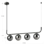 Lampă suspendată grafit 3xE14, stil rafinat, Alisa Light Prestige
