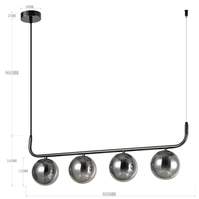 Lampă suspendată grafit 3xE14, stil rafinat, Alisa Light Prestige - imagine 7