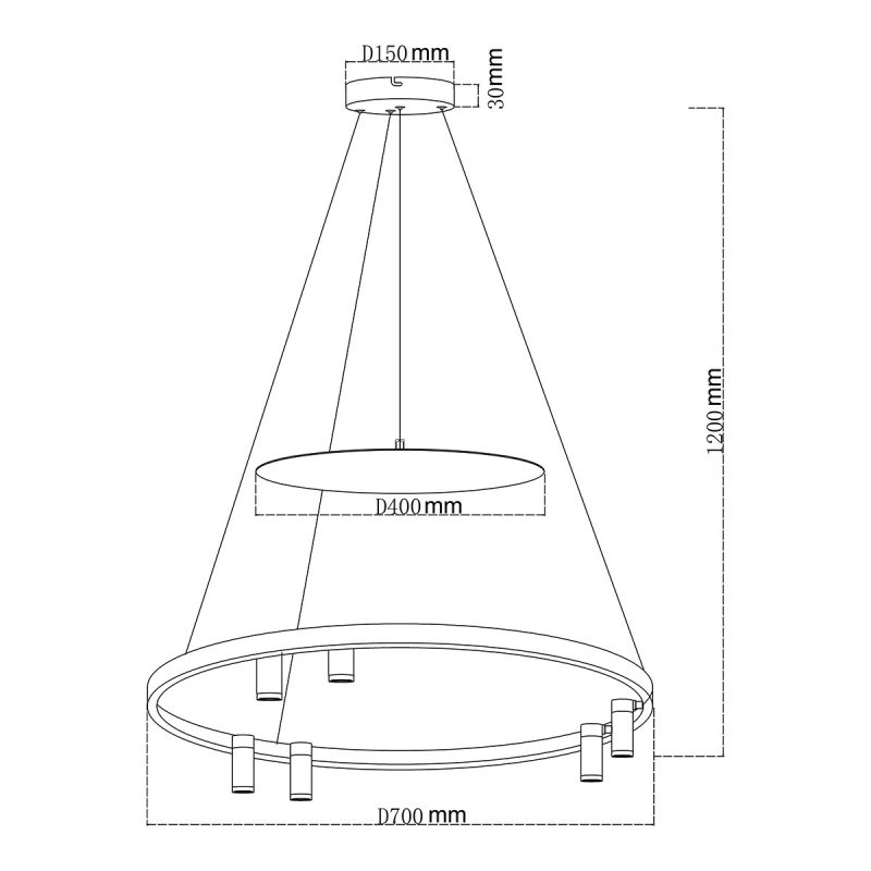 Lampă suspendată neagră LED 4000K, iluminat modern, Almeria Light Prestige - imagine 9